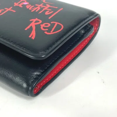 Pre-owned Christian Louboutin Black Multi-color Leather Wallet (tri-fold) ()