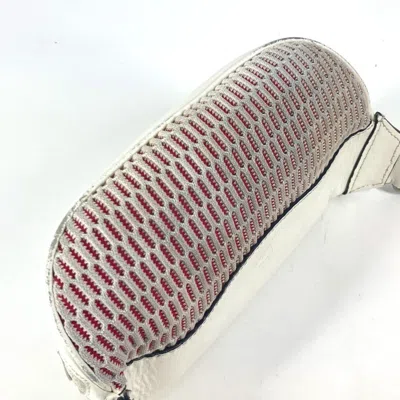 Pre-owned Christian Louboutin Red Color White Leather Shoulder Bag Sling Bag ()