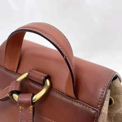 Pre-owned Coach Beige Brown Pvc Leather Backpack ()