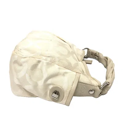 Pre-owned Coach Beige Leather Canvas Handbag Shoulder Bag ()