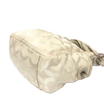 Pre-owned Coach Beige Leather Canvas Handbag Shoulder Bag ()