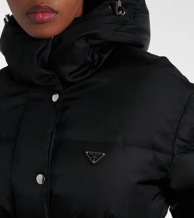 Prada Re-nylon Down Puffer Jacket In Black