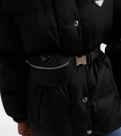Prada Re-nylon Down Puffer Jacket In Black