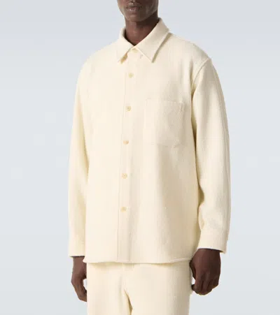 Auralee Overshirt Tweed Homesupn In White