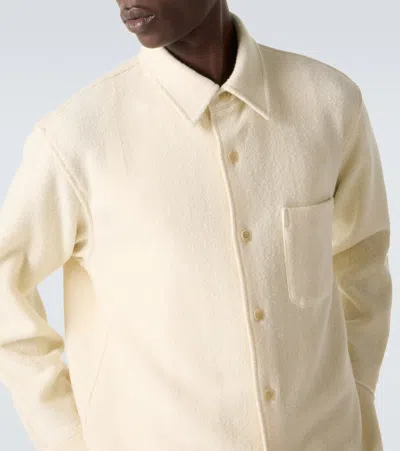 Auralee Overshirt Tweed Homesupn In White