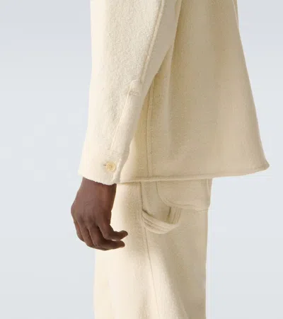 Auralee Overshirt Tweed Homesupn In White