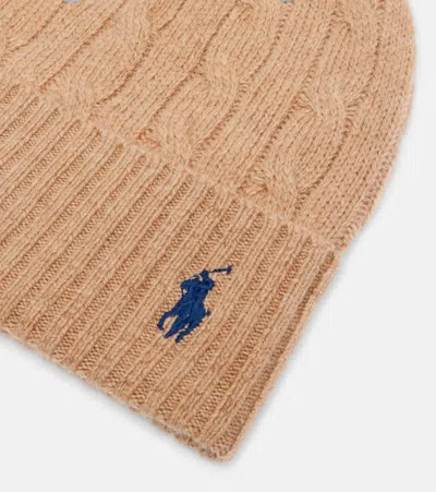 Polo Ralph Lauren Cable-knit Wool And Cashmere Beanie In Brown