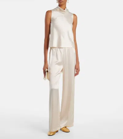 Leset Barb Sleeveless Cowl Neck Top Creme In Neutral