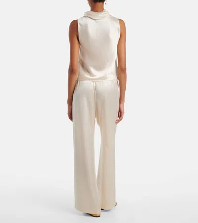 Leset Barb Sleeveless Cowl Neck Top Creme In Neutral