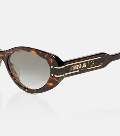 Dior Signature B8u Oval Sunglasses In Brown