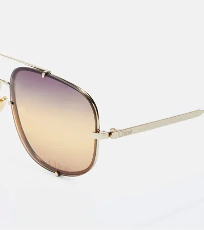 Chloé Square Frame Sunglasses Gradient Lenses In Multi