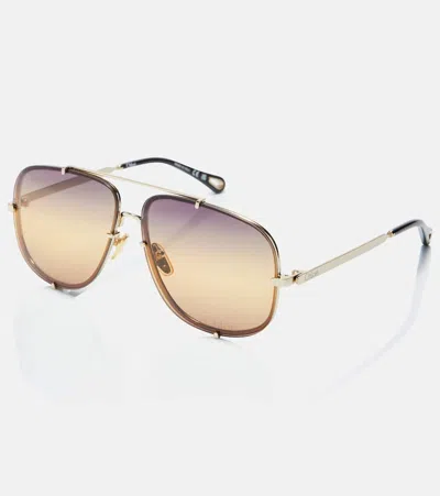 Chloé Square Frame Sunglasses Gradient Lenses In Multi