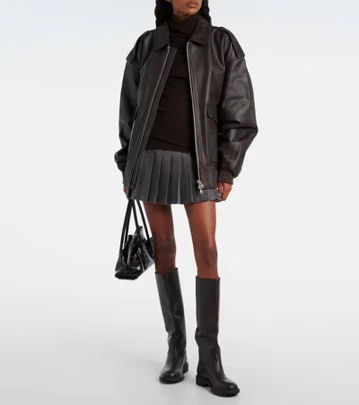 The Frankie Shop Womens Eve Turtleneck Wool Jumper Dark Brown Xxs In Brown