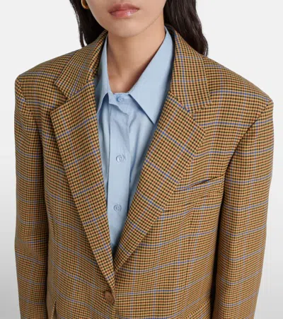 The Frankie Shop Womens Lyra Oversized Woven Blazer Camel Xs In Gold