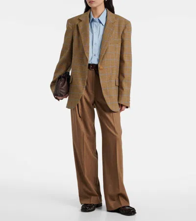 The Frankie Shop Womens Lyra Oversized Woven Blazer Camel Xs In Gold