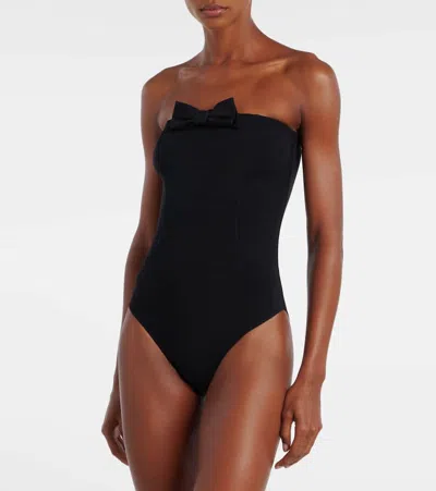 Eres Schulterfreier Dresscode Badeanzug Mit Schleifendetail In Black