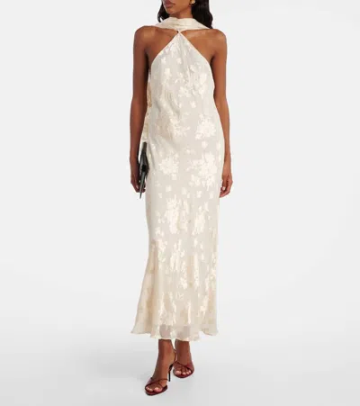 Rixo London Bridal Hayley Floral Midi Dress In Gray