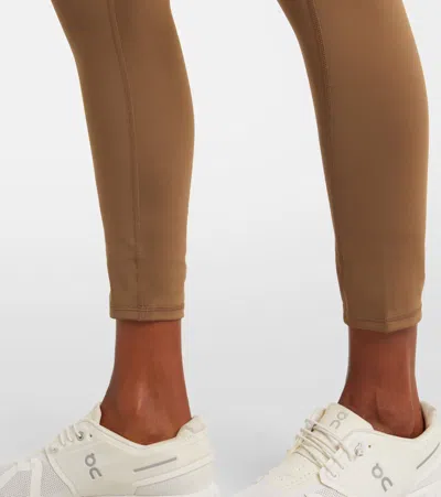 Adidas By Stella Mccartney Yoga High-rise Leggings In Brown
