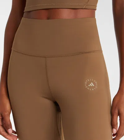 Adidas By Stella Mccartney Yoga High-rise Leggings In Brown