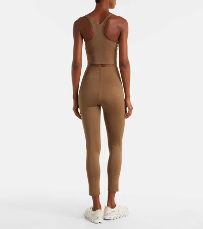Adidas By Stella Mccartney Yoga High-rise Leggings In Brown