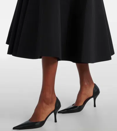 Solace London Ada Strapless Midi Dress In Black