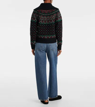 Polo Ralph Lauren Womens Polo Black Multi Fairisle Knitted Wool-blend Cardigan In Black