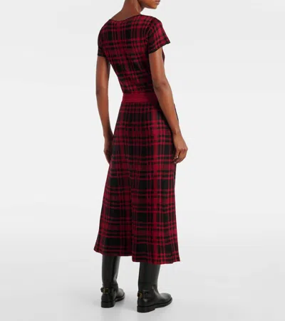 Polo Ralph Lauren Plaid Viscose-blend Midi Skirt In Animal Print