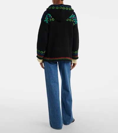 Polo Ralph Lauren Bear-intarsia Hooded Sweater In Black