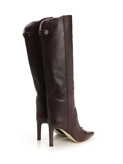 Jimmy Choo Alize Boots Bordeaux In Brown