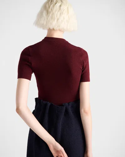 Prada Knitted Skirt In Blue