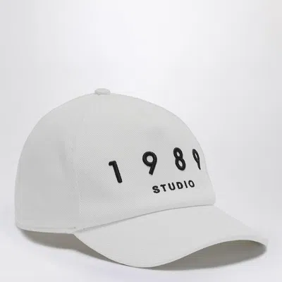 1989 Studio Striped Baseball Patch Cap With Curved Brim In White