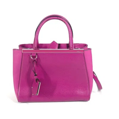 Pre-owned Fendi 2jours Purple Leather Handbag Shoulder Bag ()