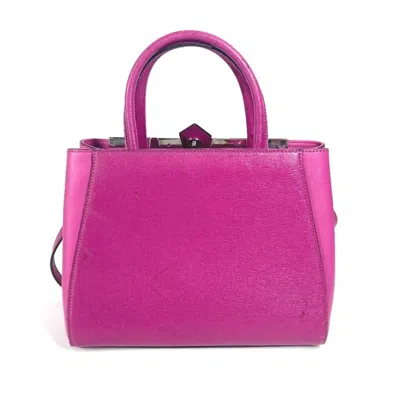 Pre-owned Fendi 2jours Purple Leather Handbag Shoulder Bag ()
