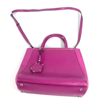 Pre-owned Fendi 2jours Purple Leather Handbag Shoulder Bag ()
