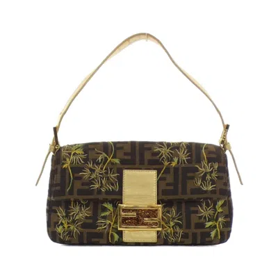 Pre-owned Fendi Baguette Canvas Shoulder Bag ()