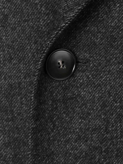 Canali Buttoned Double Breasted Coat In Black