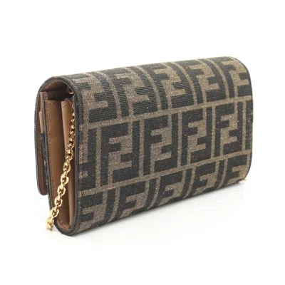 Pre-owned Fendi Brown Canvas Leather Shoulder Bag ()
