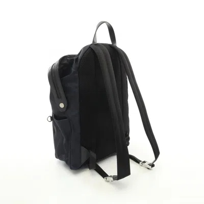 Pre-owned Fendi Multi-color Navy Nylon Leather Backpack ()