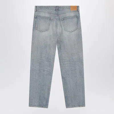 Saint Laurent Washed-effect Straight-leg Jeans In Blue