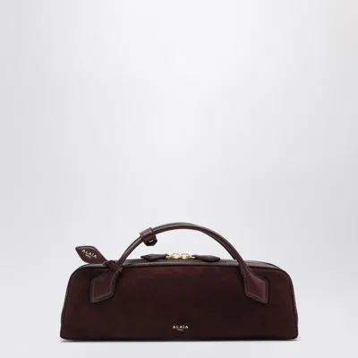 Alaïa Bordeaux Suede Le Teckel Clutch In Red