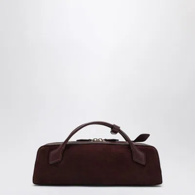 Alaïa Bordeaux Suede Le Teckel Clutch In Red