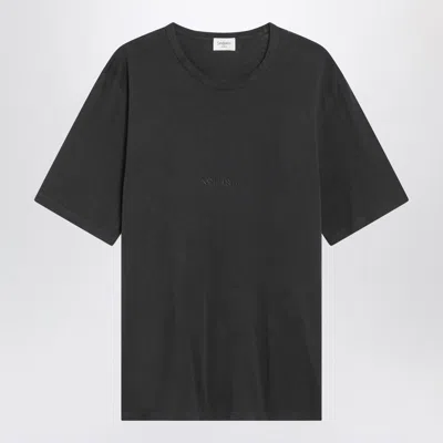 Saint Laurent White Cotton T-shirts And Polos In Black