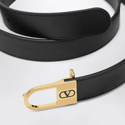 Valentino Garavani Vlogo Signature Belt In Shiny Calfskin 30 Mm With Enamelled Logo Detail In Brown