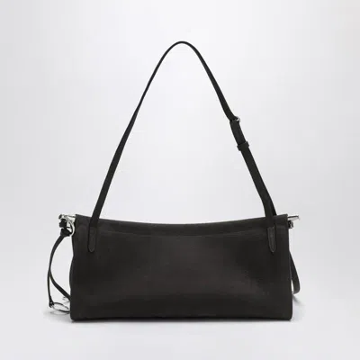 Alaïa Anthracite Gray Nubuck Medium Le Click East West Bag In Gray