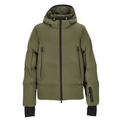 Moncler Ski Jacket With Hood And Pockets In Green