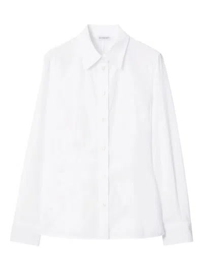 Burberry Eliza Cotton Shirt With Drop Waist Clothing In White