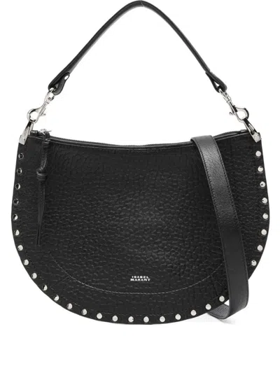 Isabel Marant Soft Zip Shoulder Bag With Studded Detail In Black