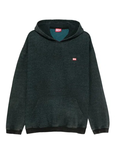Diesel Logo-patch Hoodie In Green