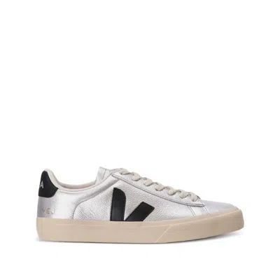 Veja Campo Leather Sneakers In Silver
