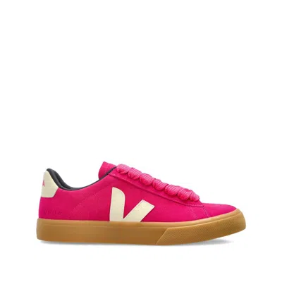 Veja Campo Suede Pink Pierre Natural Trainers In Pink